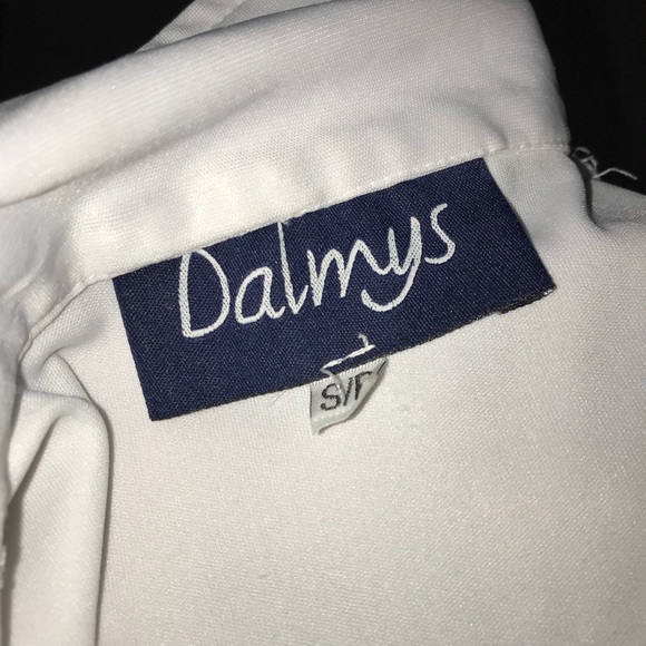 White silk polyester button-up blouse - Picture 2 of 2